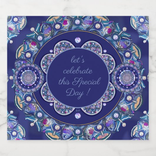 Blue Rosace Sparkling Wijnetiket (Enkel label)