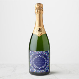 Blue Rosace Sparkling Wijnetiket