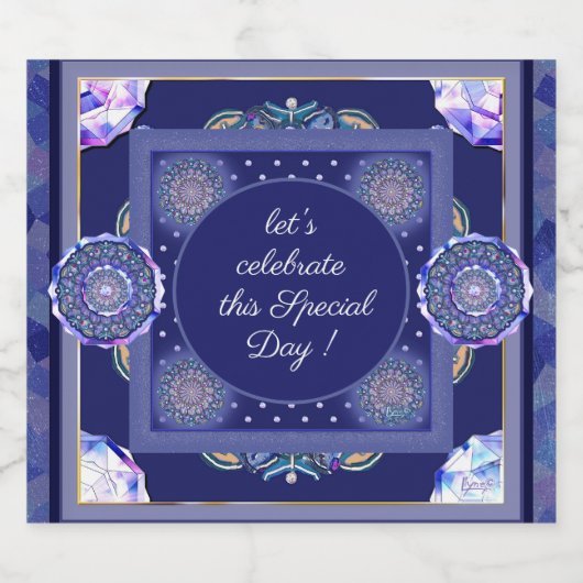 Blue Rosace Sparkling Wijnetiket (Enkel label)