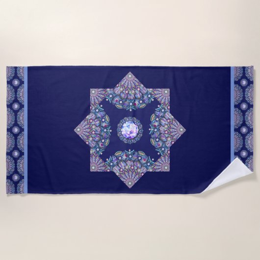 Blue Rosace Strandlaken (Voorkant)