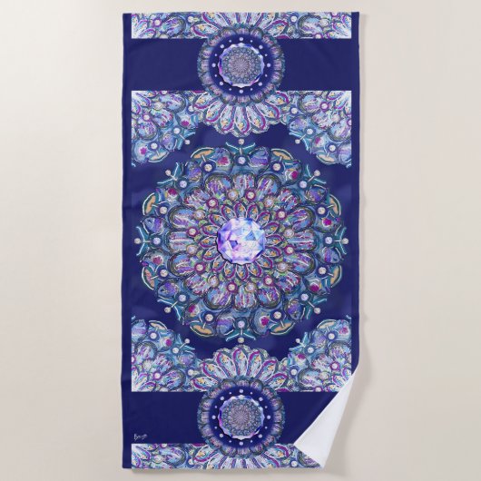 Blue Rosace Strandlaken (Voorkant)