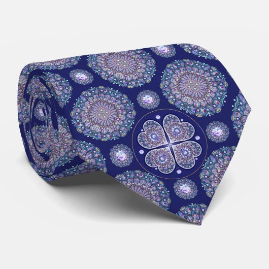 Blue Rosace Stropdas (Opgerold)
