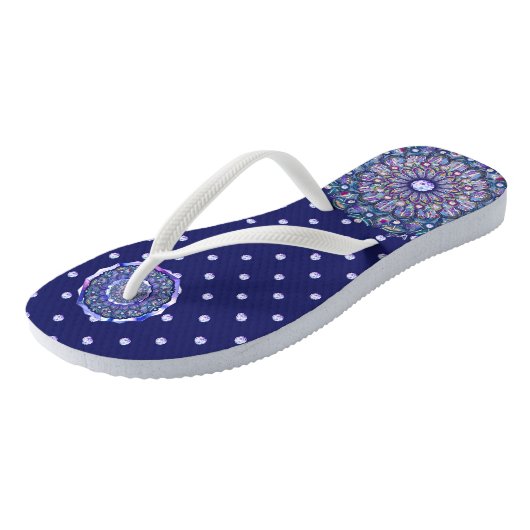 Blue Rosace Teenslippers (Schuin)