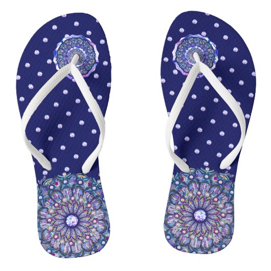 Blue Rosace Teenslippers (Voetbed)