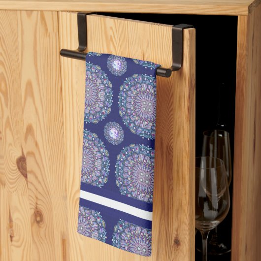 Blue Rosace Theedoek (Derde Gevouwen)