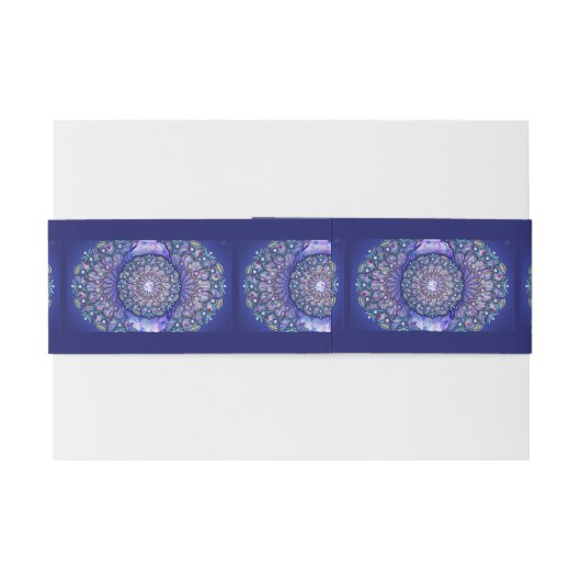 Blue Rosace Uitnodigingen Wikkel (Achterkant Voorbeeld)