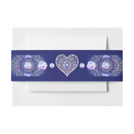 Blue Rosace Uitnodigingen Wikkel (Voorkant Voorbeeld)