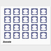 Blue Rosace Vierkante Sticker (Vel)