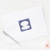 Blue Rosace Vierkante Sticker (Envelop)