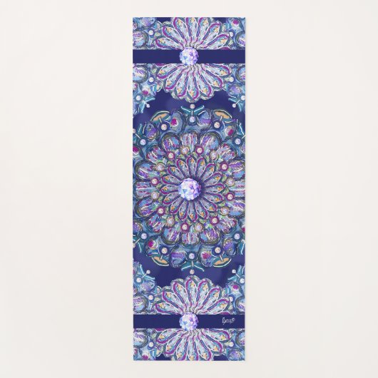Blue Rosace Yogamat (Voorkant)