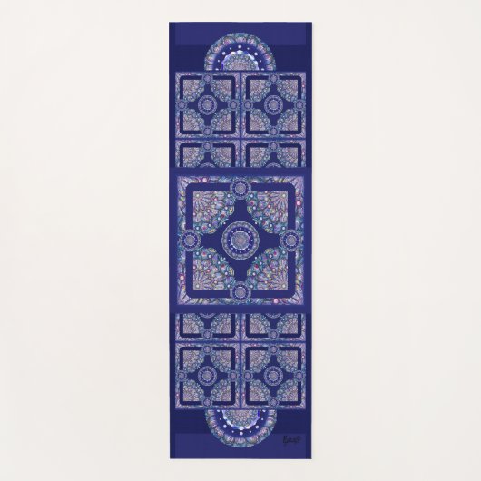 Blue Rosace Yogamat (Voorkant)