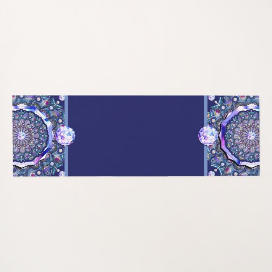 Blue Rosace Yogamat (Achterkant (horizontaal))