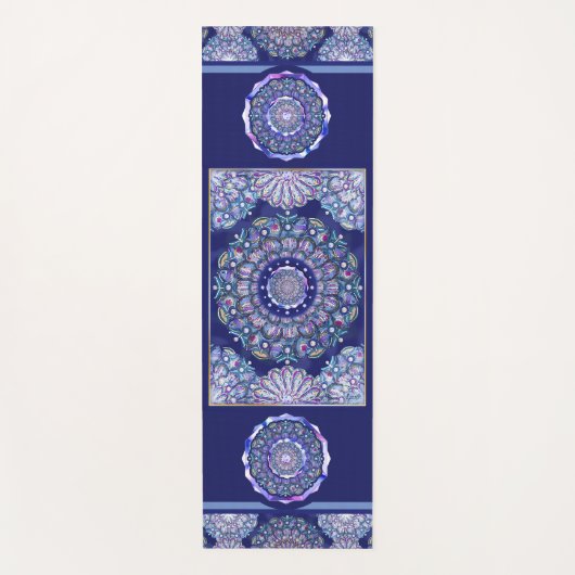 Blue Rosace Yogamat (Voorkant)