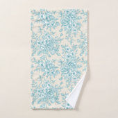 Blue Rose Bouquet Garden Floral Pattern Bad Handdoek (Handdoek)