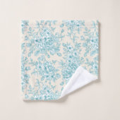 Blue Rose Bouquet Garden Floral Pattern Bad Handdoek (Wasdoekje)