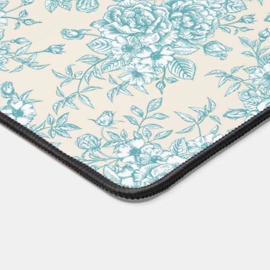 Blue Rose Bouquet Garden Floral Pattern Bureaumat (Hoek)