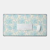 Blue Rose Bouquet Garden Floral Pattern Bureaumat (Keyboard & Muis)