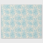 Blue Rose Bouquet Garden Floral Pattern Cadeaupapier (Vlak)