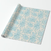 Blue Rose Bouquet Garden Floral Pattern Cadeaupapier (Uitgerold)