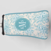 Blue Rose Bouquet Garden Floral Pattern Golfheadcover (Voorkant)