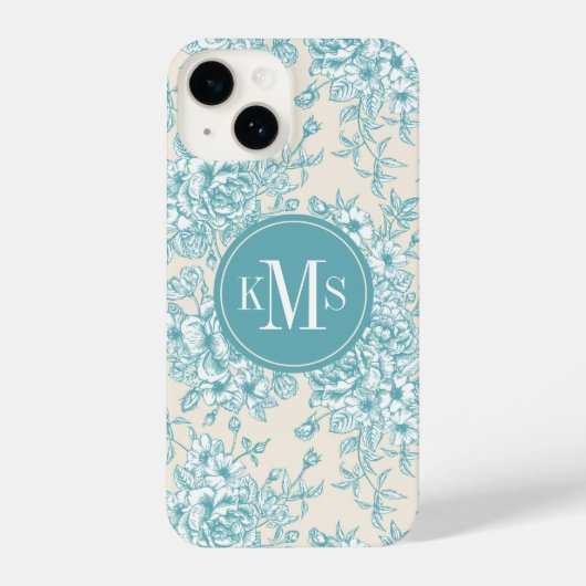 Blue Rose Bouquet Garden Floral Pattern iPhone Hoesje (Achterkant)