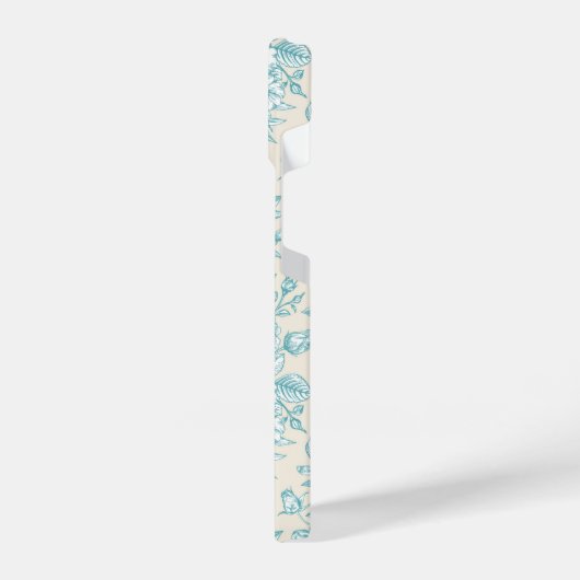 Blue Rose Bouquet Garden Floral Pattern iPhone Hoesje (Linkerkant)