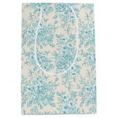 Blue Rose Bouquet Garden Floral Pattern Medium Cadeauzakje (Voorkant)