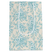 Blue Rose Bouquet Garden Floral Pattern Medium Cadeauzakje (Achterkant)