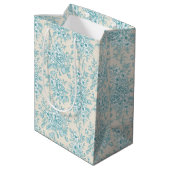 Blue Rose Bouquet Garden Floral Pattern Medium Cadeauzakje (Achterkant Gekanteld)