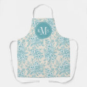 Blue Rose Bouquet Garden Floral Pattern Schort (Voorkant)