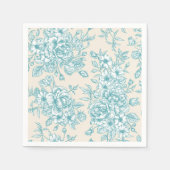 Blue Rose Bouquet Garden Floral Pattern Servet (Voorkant)