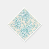 Blue Rose Bouquet Garden Floral Pattern Servet (Hoek)