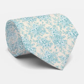 Blue Rose Bouquet Garden Floral Pattern Stropdas (Opgerold)