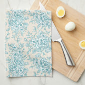 Blue Rose Bouquet Garden Floral Pattern Theedoek (Quarter Fold)