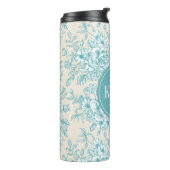Blue Rose Bouquet Garden Floral Pattern Thermosbeker (Gedraaid links)