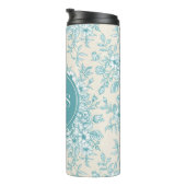Blue Rose Bouquet Garden Floral Pattern Thermosbeker (Geroteerd rechts)