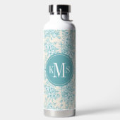 Blue Rose Bouquet Garden Floral Pattern Waterfles (Links)