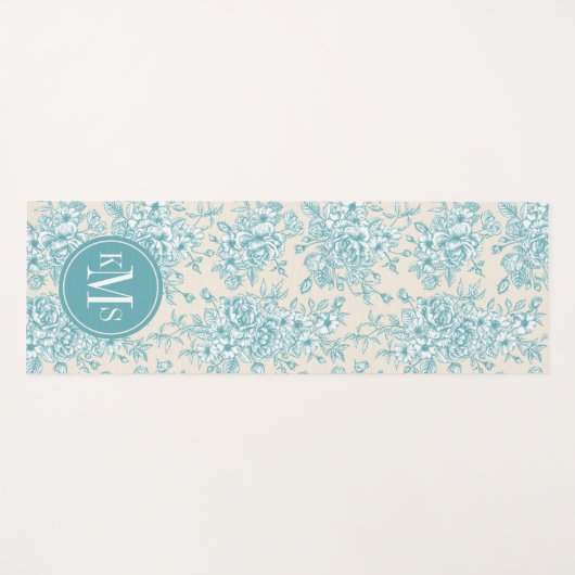 Blue Rose Bouquet Garden Floral Pattern Yogamat (Voorkant (horizontaal))