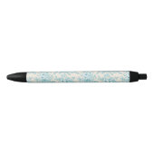 Blue Rose Bouquet Garden Floral Pattern Zwarte Inkt Pen (Voorkant)