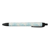 Blue Rose Bouquet Garden Floral Pattern Zwarte Inkt Pen (Bodem)