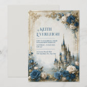 Blue Rose Castle Bruiloft Kaart (Voorkant / Achterkant)