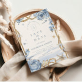 Blue Rose Coastal Rope Wedding Save The Date