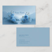 Blue Rose Floral and Misty Mountain Lake Visitekaartje (Voorkant / Achterkant)