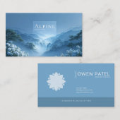 Blue Rose Floral and Misty Mountain Waterfall Visitekaartje (Voorkant / Achterkant)