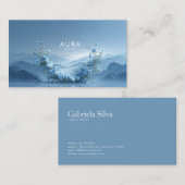 Blue Rose Floral Arch Misty Mountain Lake Visitekaartje (Voorkant / Achterkant)