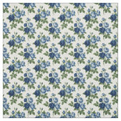Blue Rose Floral Pattern Stof (Swatch)