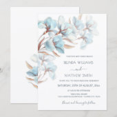 Blue  Rose Gold 3D Flowers  Kaart (Voorkant / Achterkant)