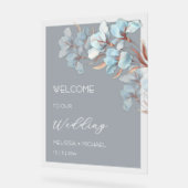 Blue Rose Gold Layered Flowers Transparent Acryl Bord (Hoek)