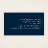 Blue Rose Gold Monogram Modern Business Card Visitekaartje (Achterkant)