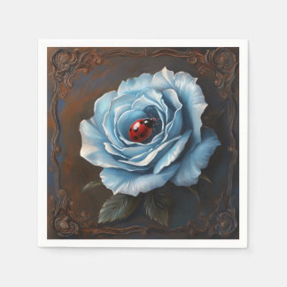 Blue Rose Lieveheersbeestje Kunst Barok AI Servet